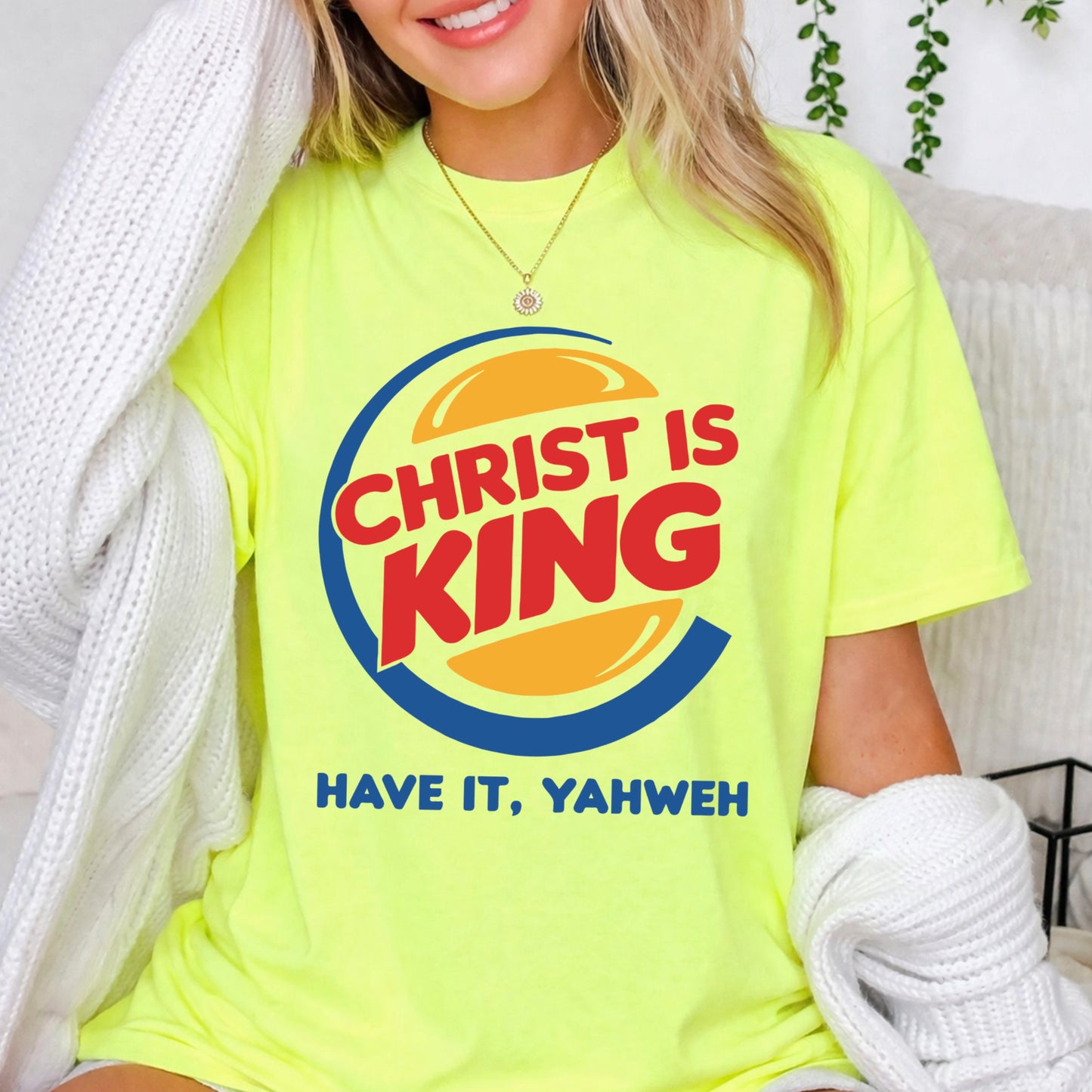 Christ Is King Christian Comfort Color Graphic Tee