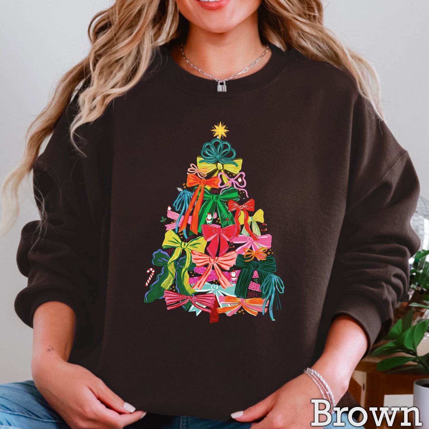 Bow Christmas Tree Crewneck Sweatshirt
