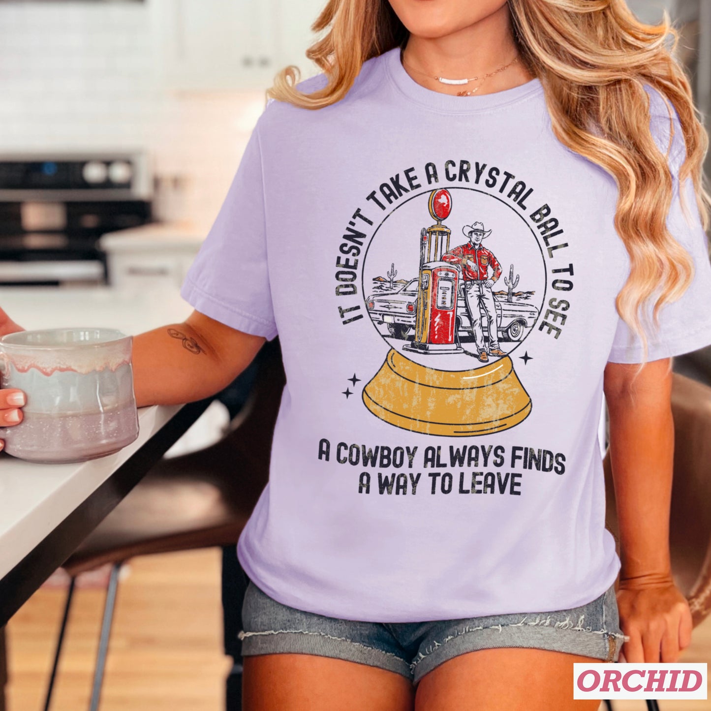 A Cowboy Finds A Way To Leave Western Comfort Color Graphic Tee