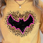 Leopard Bat Halloween Comfort Color Graphic Tee