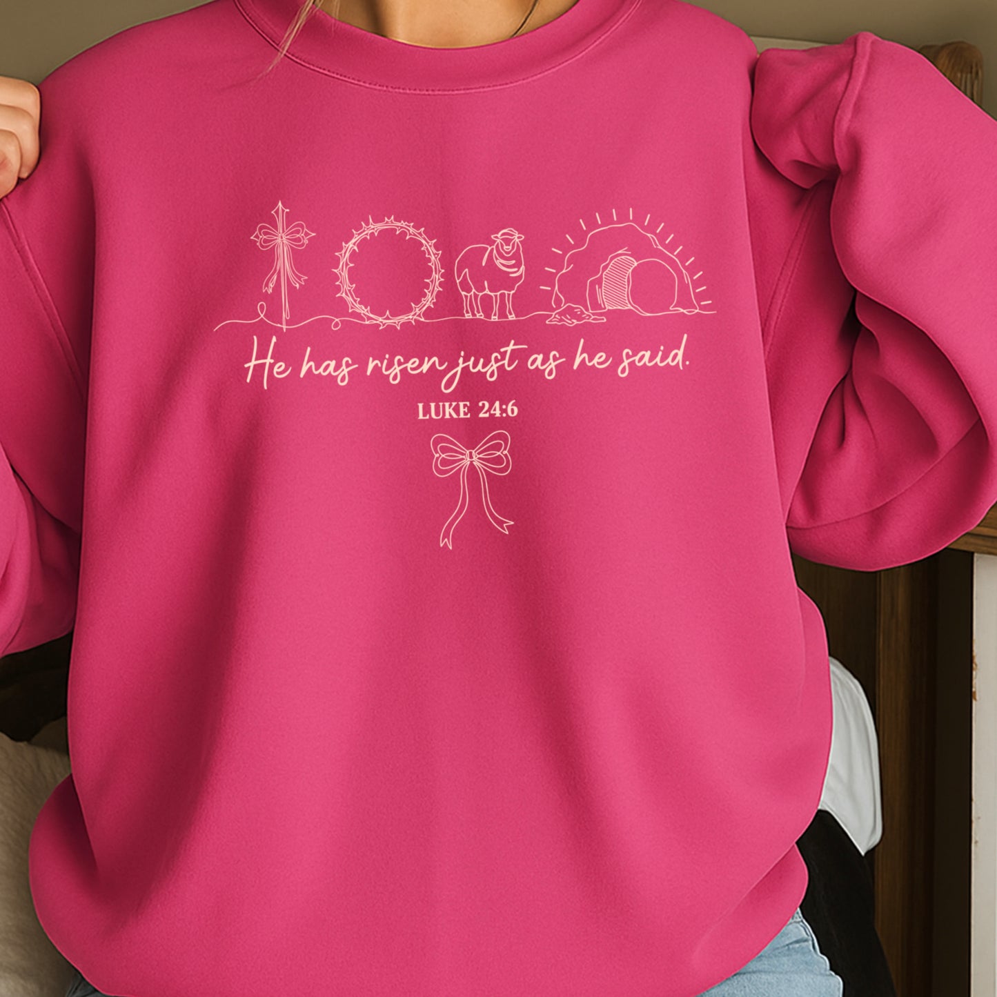 He Is Risen Easter Crewneck Sweatshirt