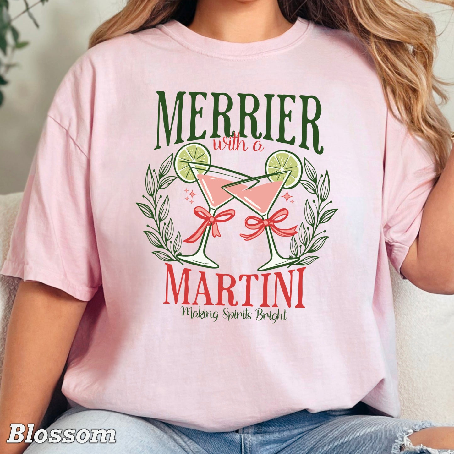Merrier With A Martini  Comfort Color Graphic Tee