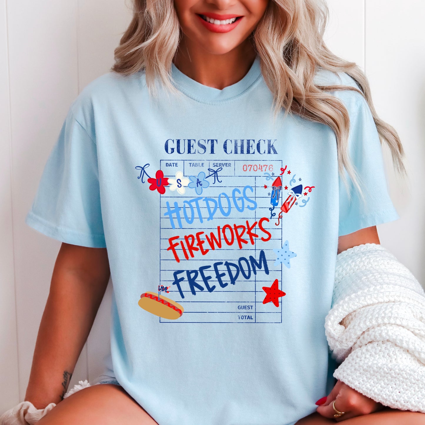 Guest Check July 4th Comfort Color Graphic Tee