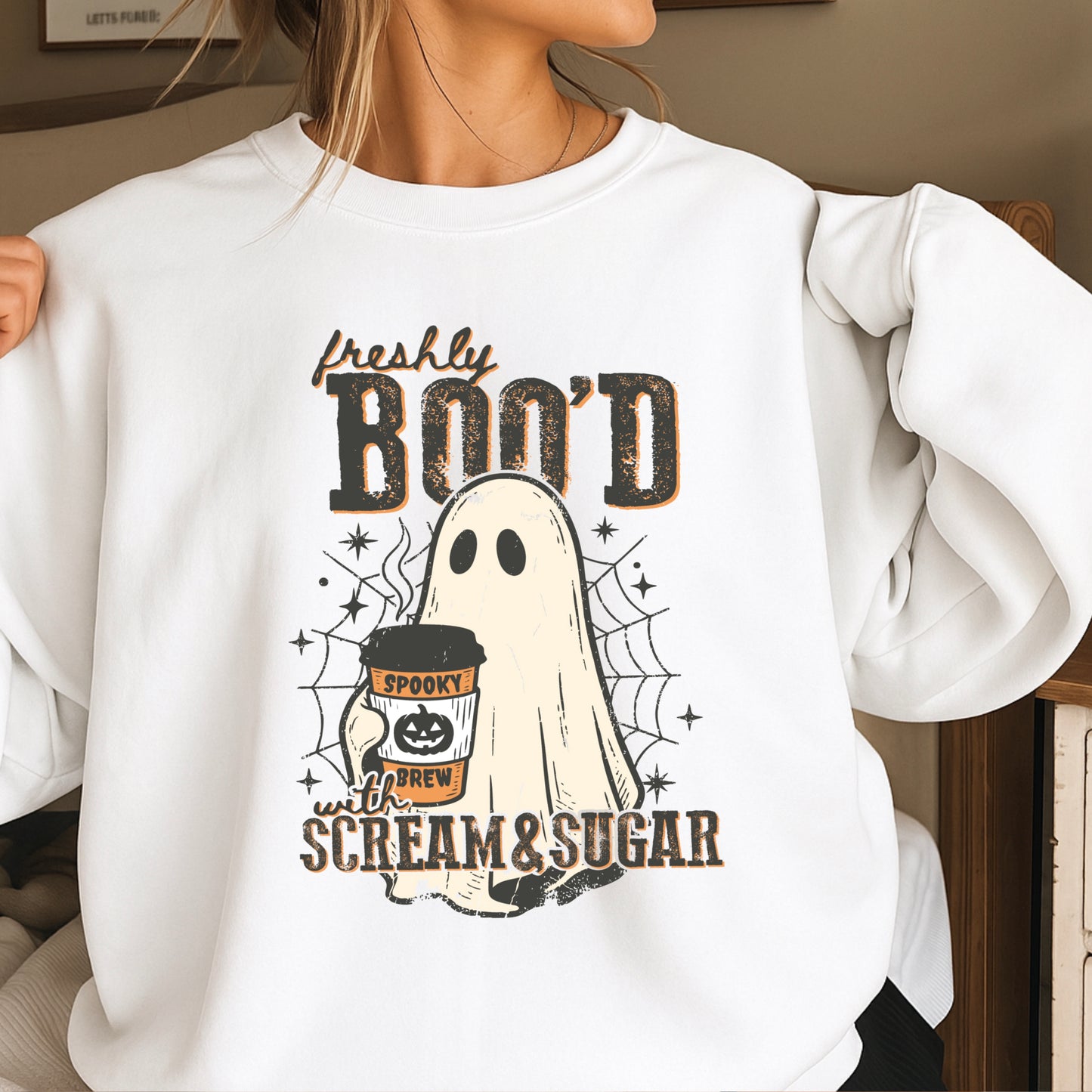 Freshly Boo’d Scream & Sugar Halloween Crewneck Sweatshirt