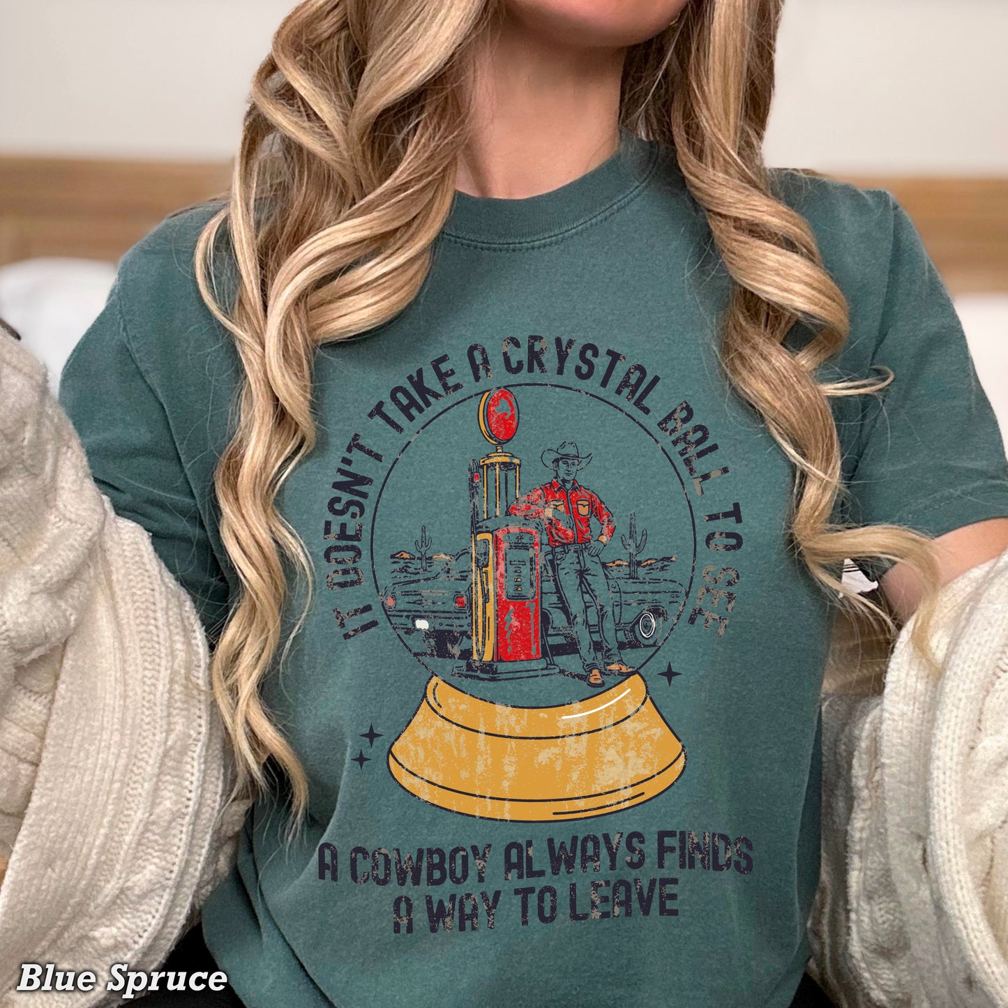 A Cowboy Finds A Way To Leave Western Comfort Color Graphic Tee