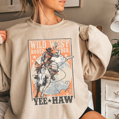 Wild West Rodeo Star Crewneck Sweatshirt