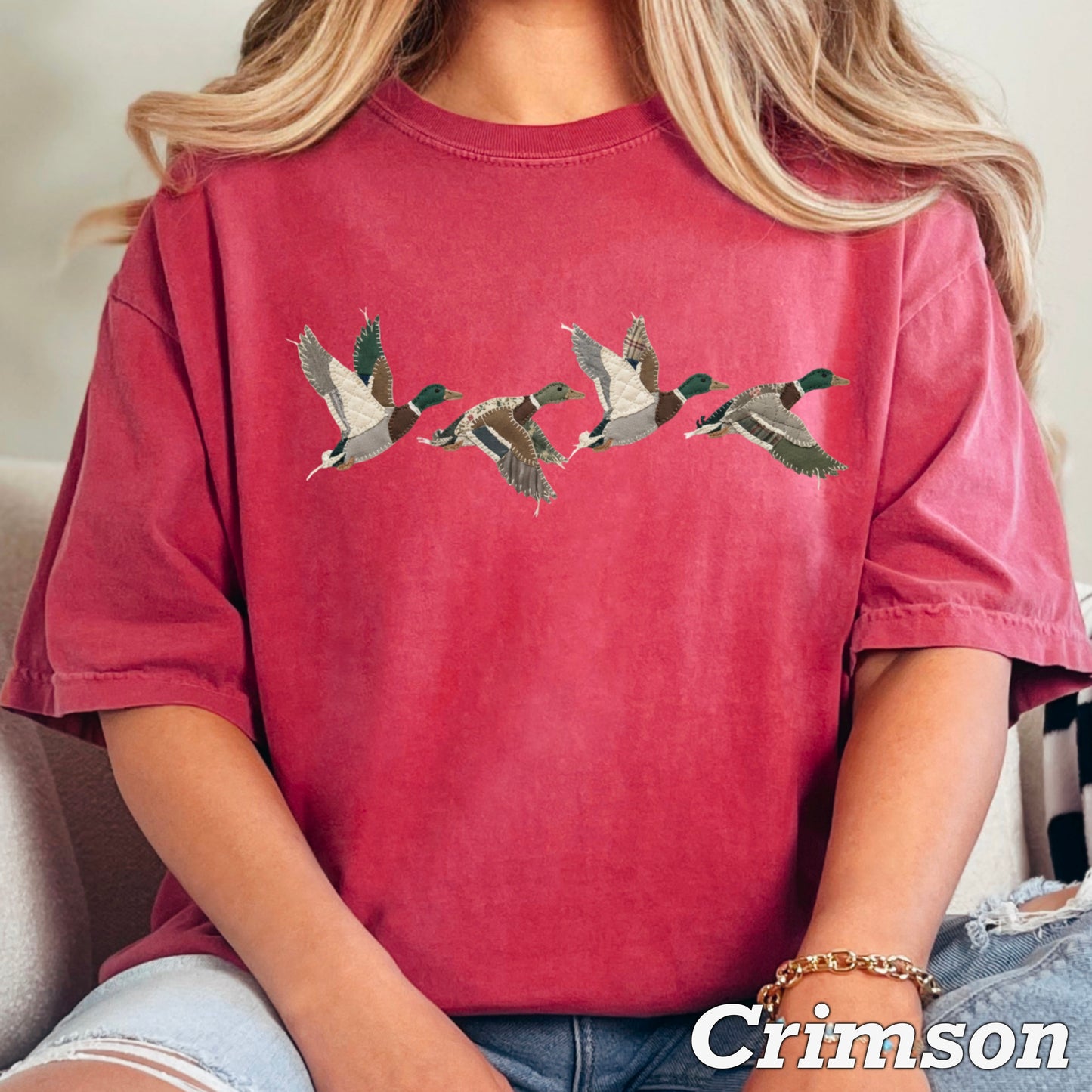 Patchwork Mallard Duck Comfort Color Graphic Tee