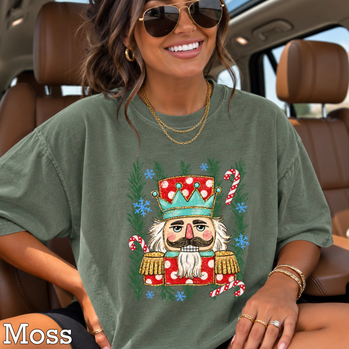 Preppy Nutcracker Christmas Comfort Color Graphic Tee