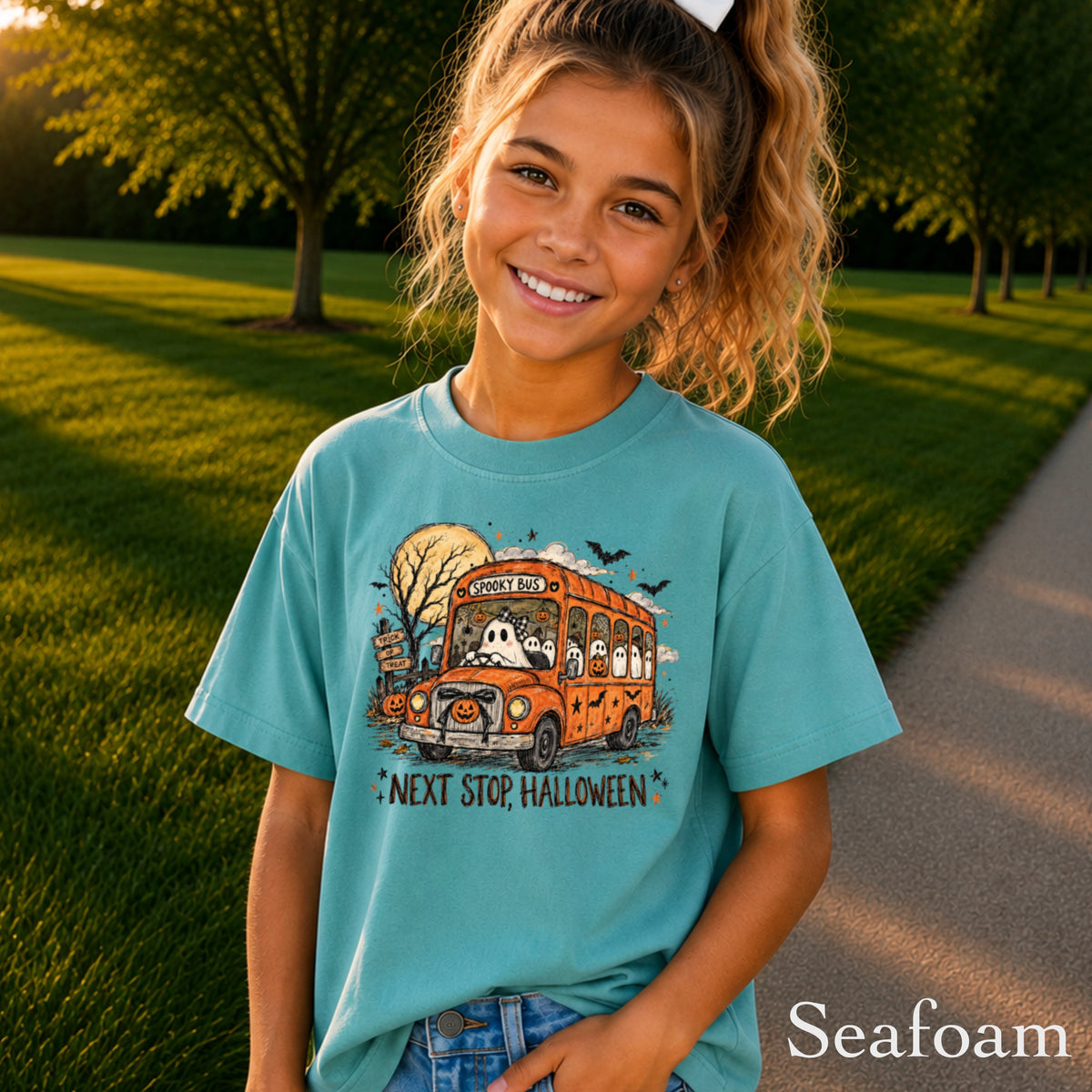 Next Stop Halloween Youth Comfort Color T-Shirt