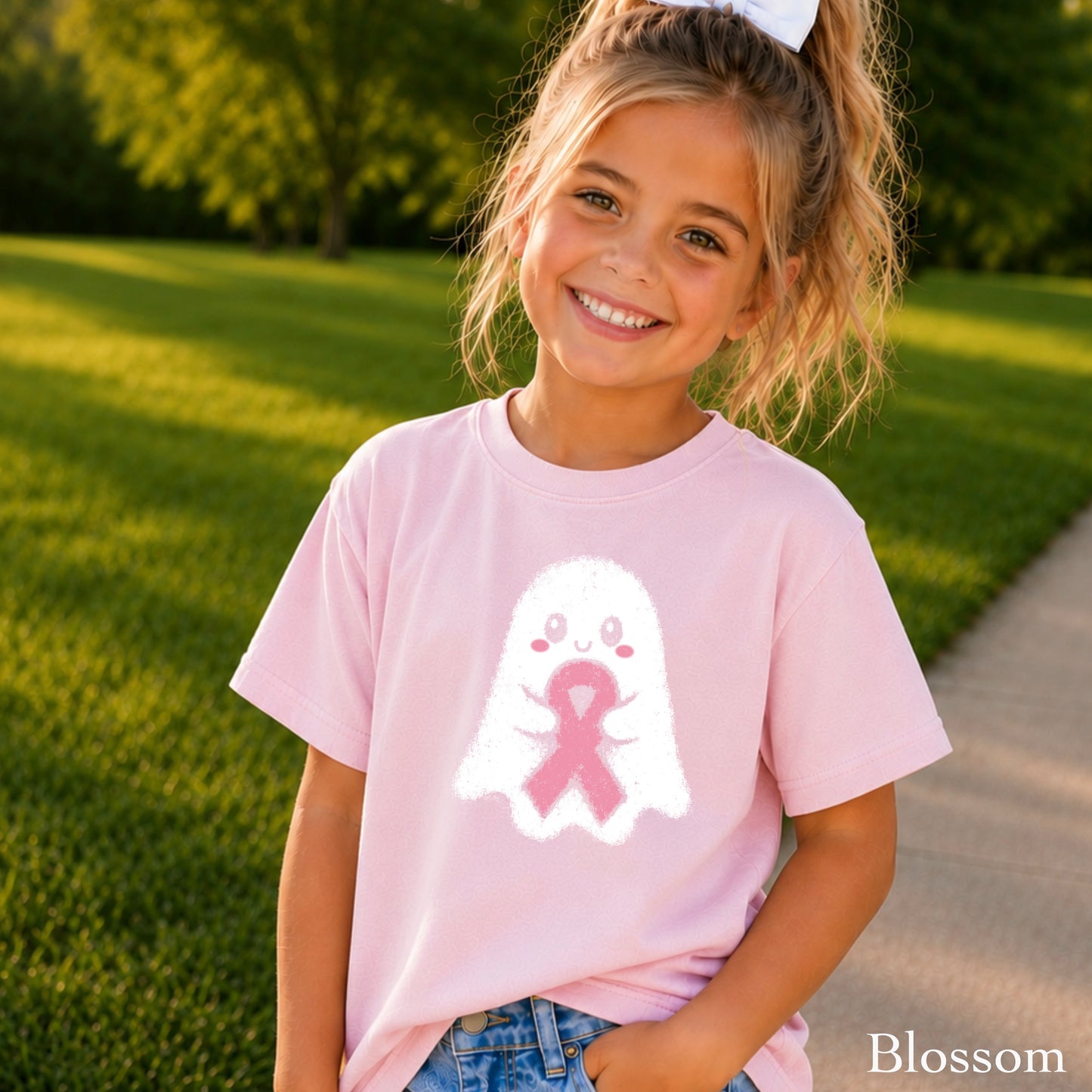 Breast Cancer Ghost Youth Comfort Color T-Shirt