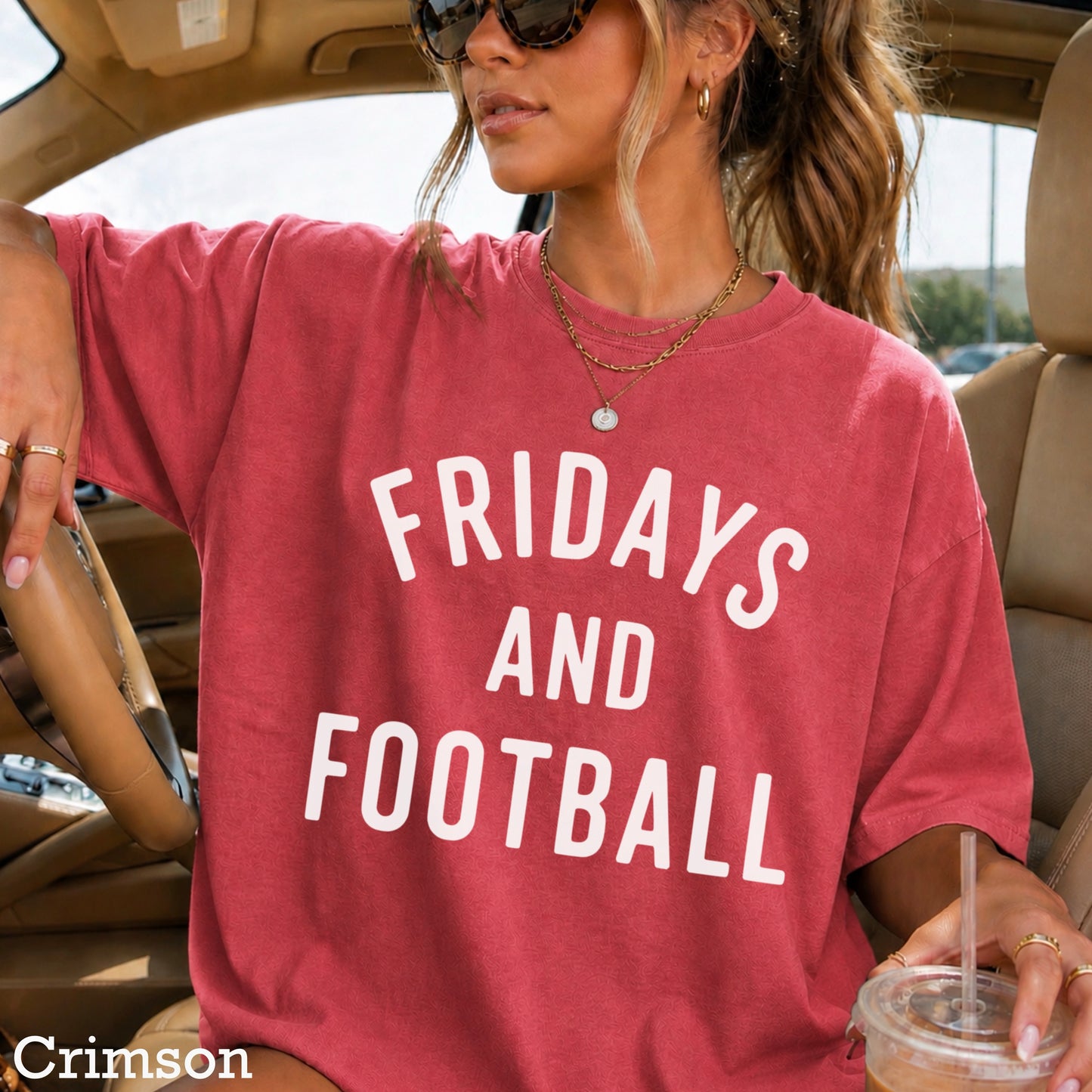 Fridays And Football Comfort Color Graphic Tee