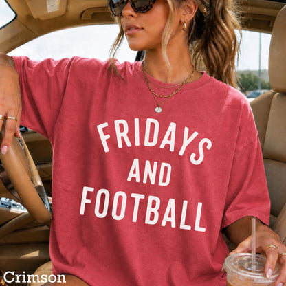Fridays And Football Comfort Color Graphic Tee