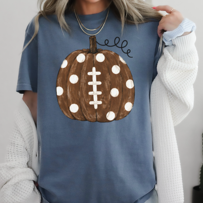 Pumpkin Football DTF Transfer