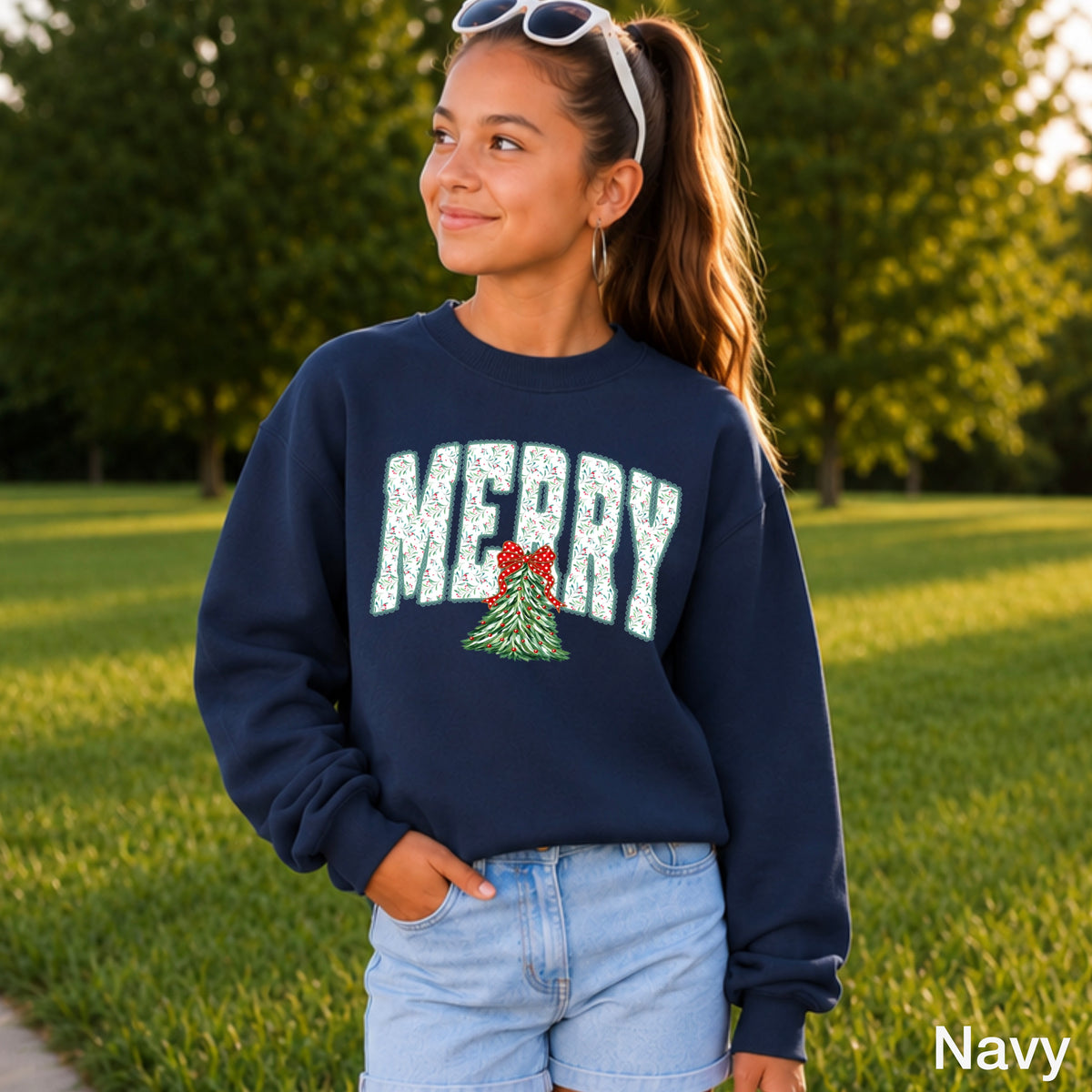 Merry Christmas Youth Crewneck Sweatshirt