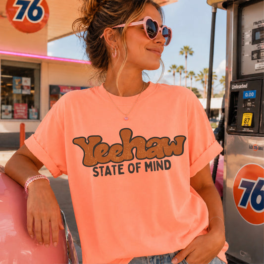 Yeehaw State Of Mind Comfort Color Graphic Tee