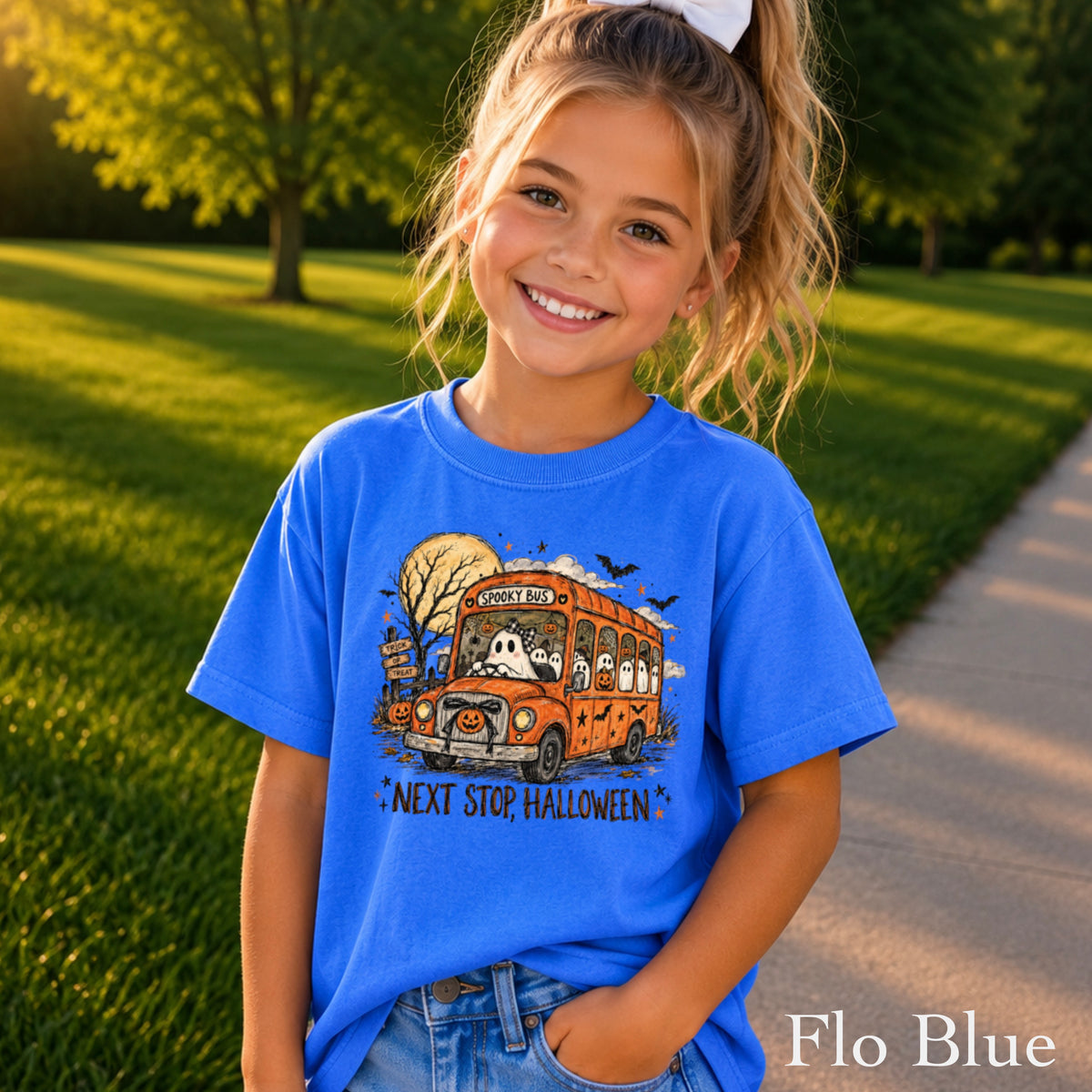 Next Stop Halloween Youth Comfort Color T-Shirt