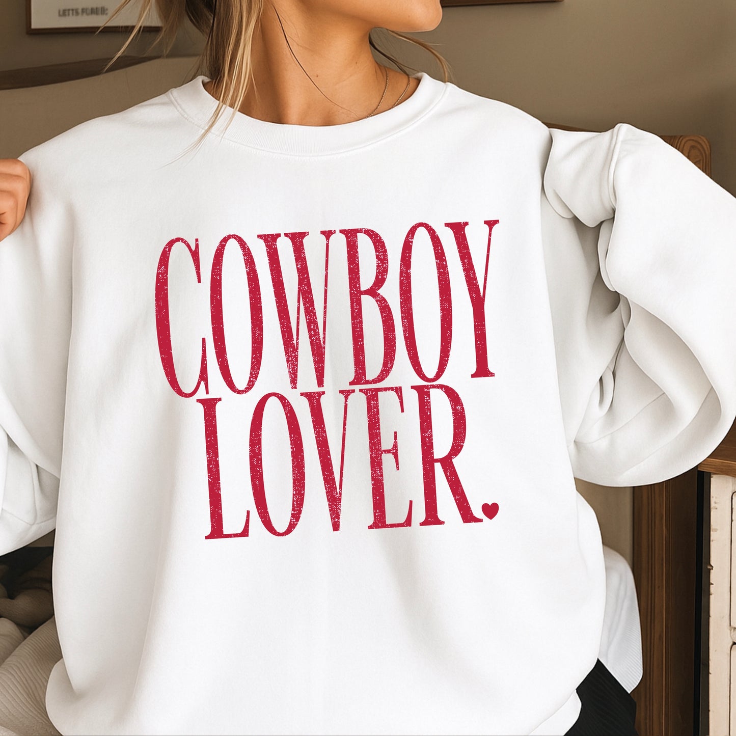 Cowboy Lover Valentine’s Day Crewneck Sweatshirt