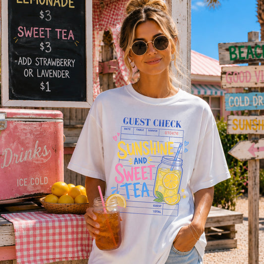 Guest Check Sunshine & Sweet Tea Comfort Color Graphic Tee