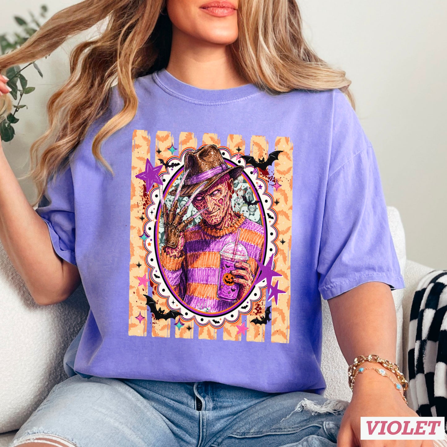 Horror Film Character Halloween Comfort Color Graphic Tee