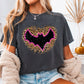 Leopard Bat Halloween Comfort Color Graphic Tee
