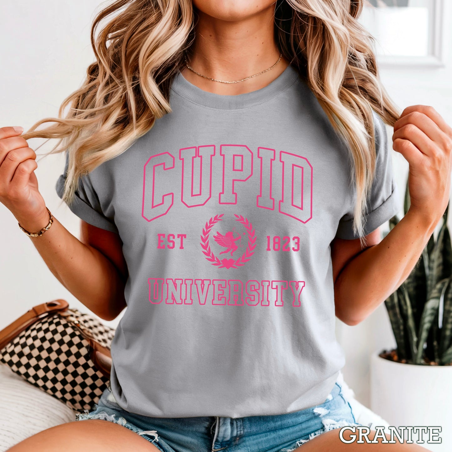 Cupid University Valentine’s Day Comfort Color Graphic Tee