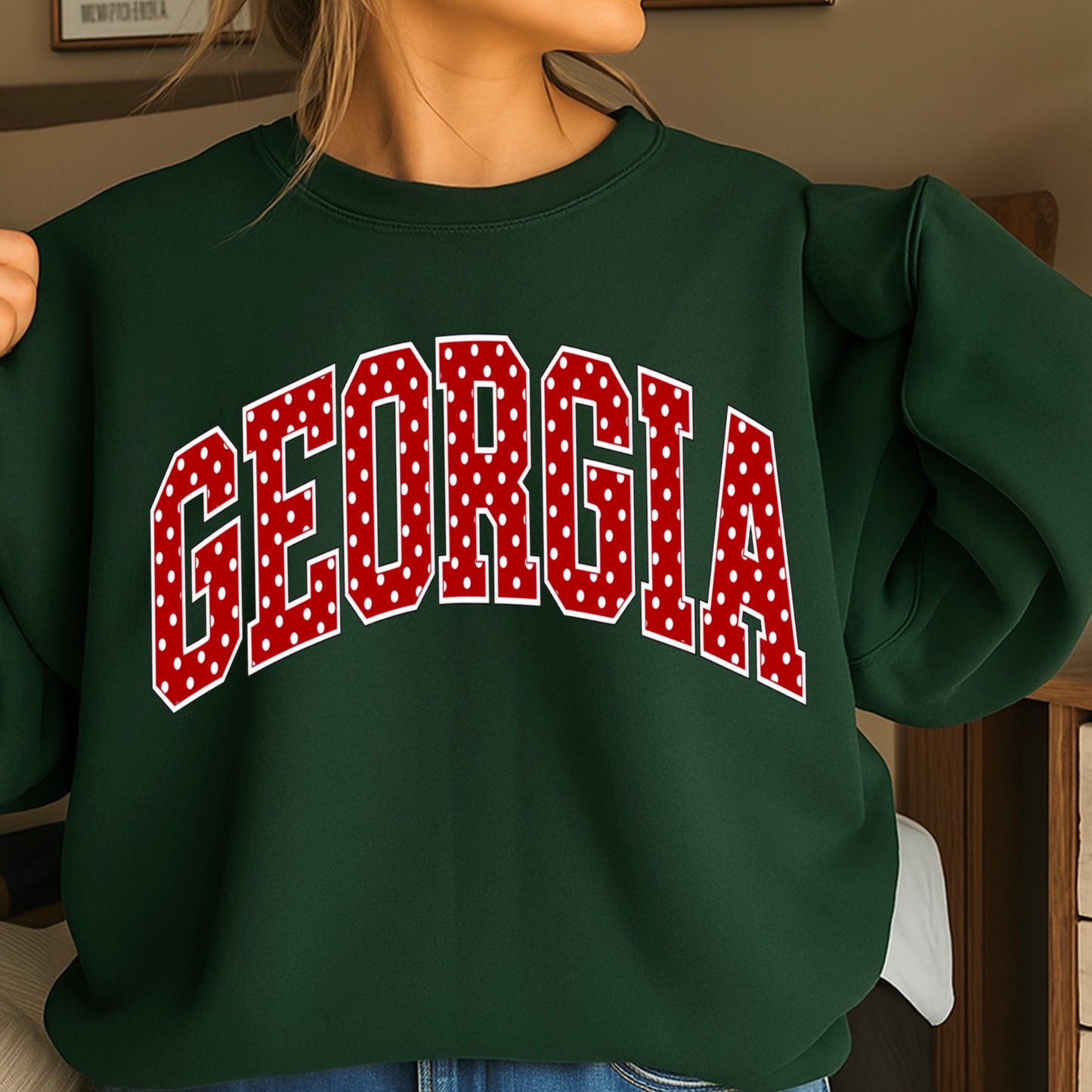 Georgia Polka Dot Crewneck Sweatshirt
