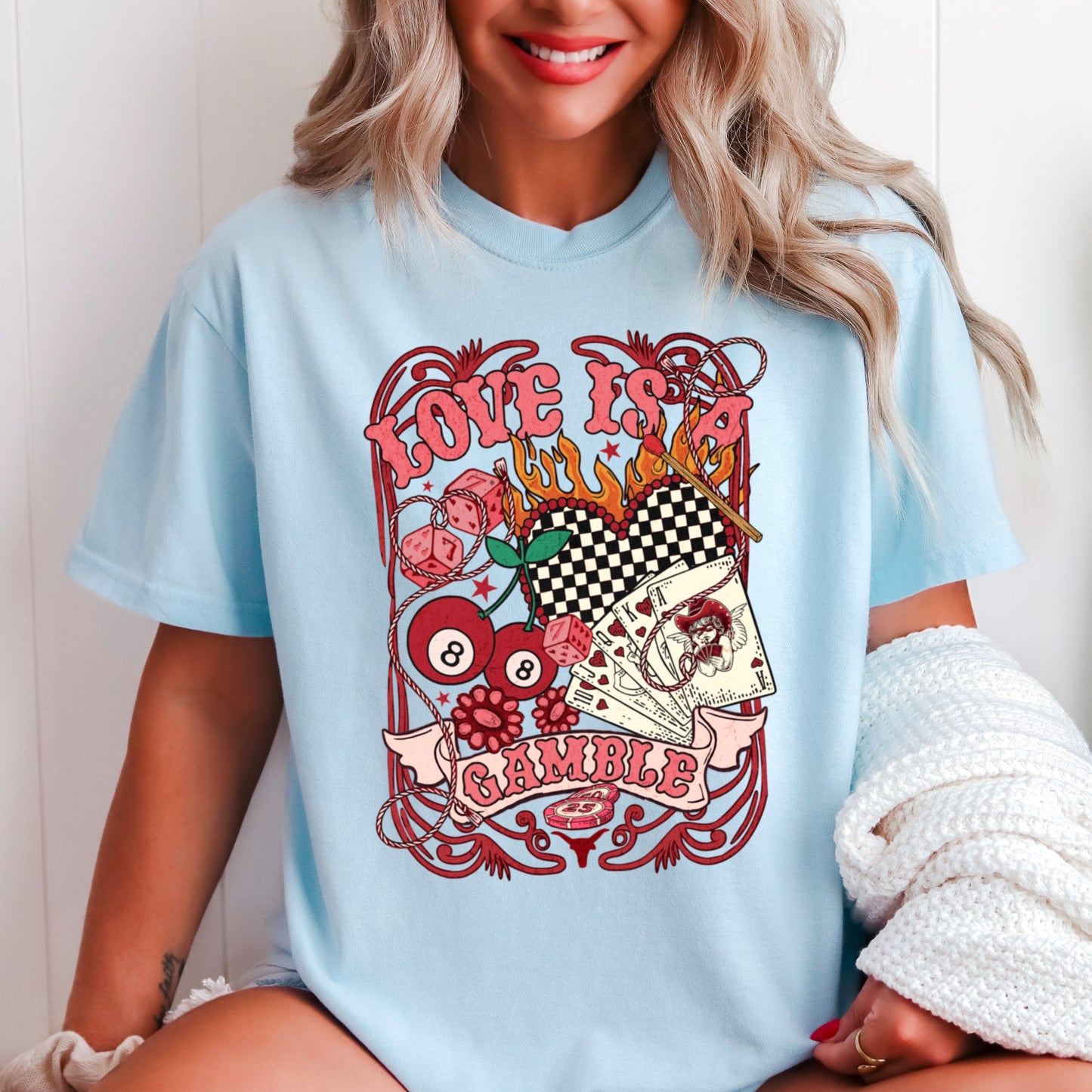Love Is A Gamble Comfort Color Graphic Tee