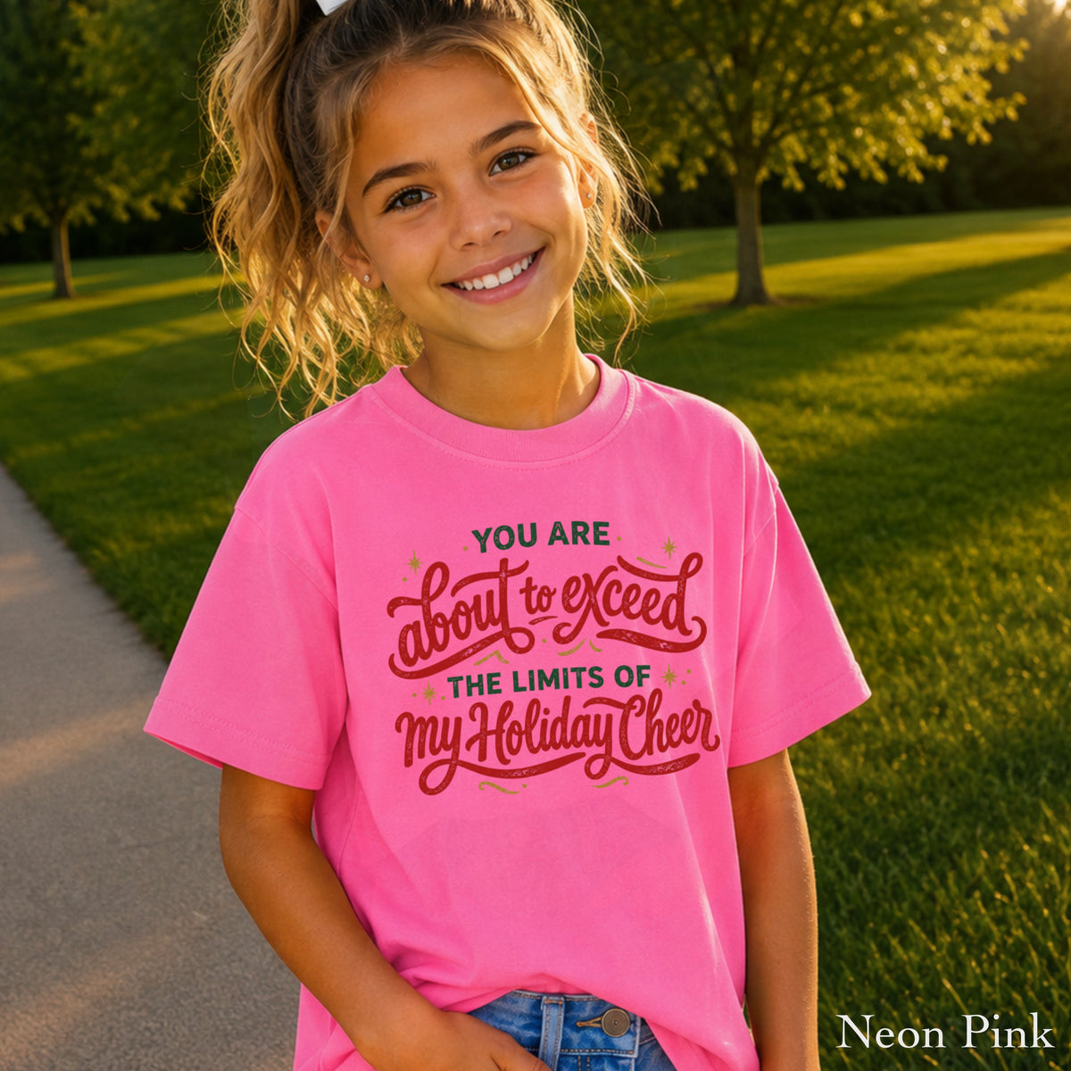 You Are About To Exceed My Limits Of Holiday Cheer Christmas Youth Comfort Color T-Shirt