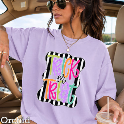 Trick Or Treat Halloween Comfort Color Graphic Tee