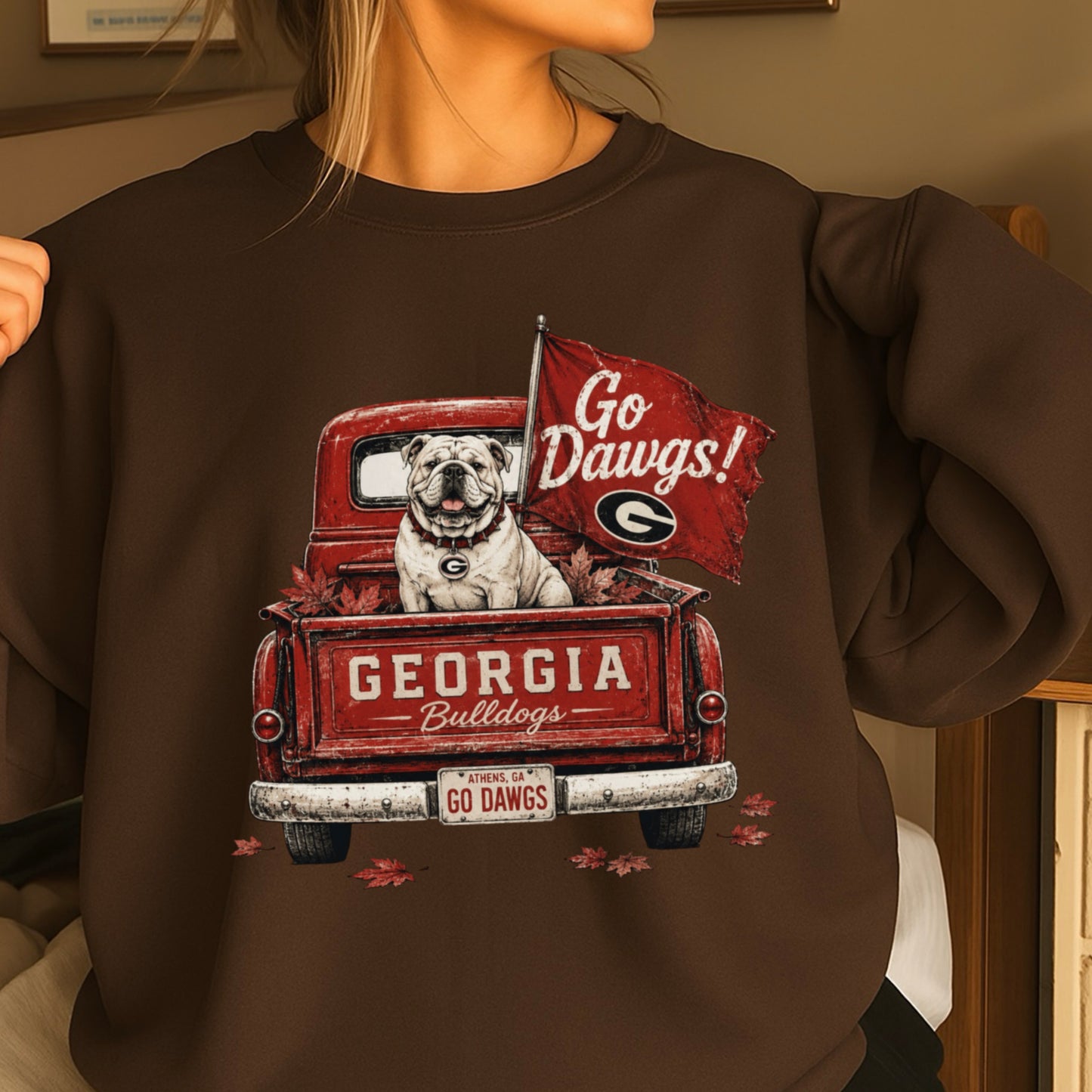 Red & Black Pickup Truck Crewneck Sweatshirt