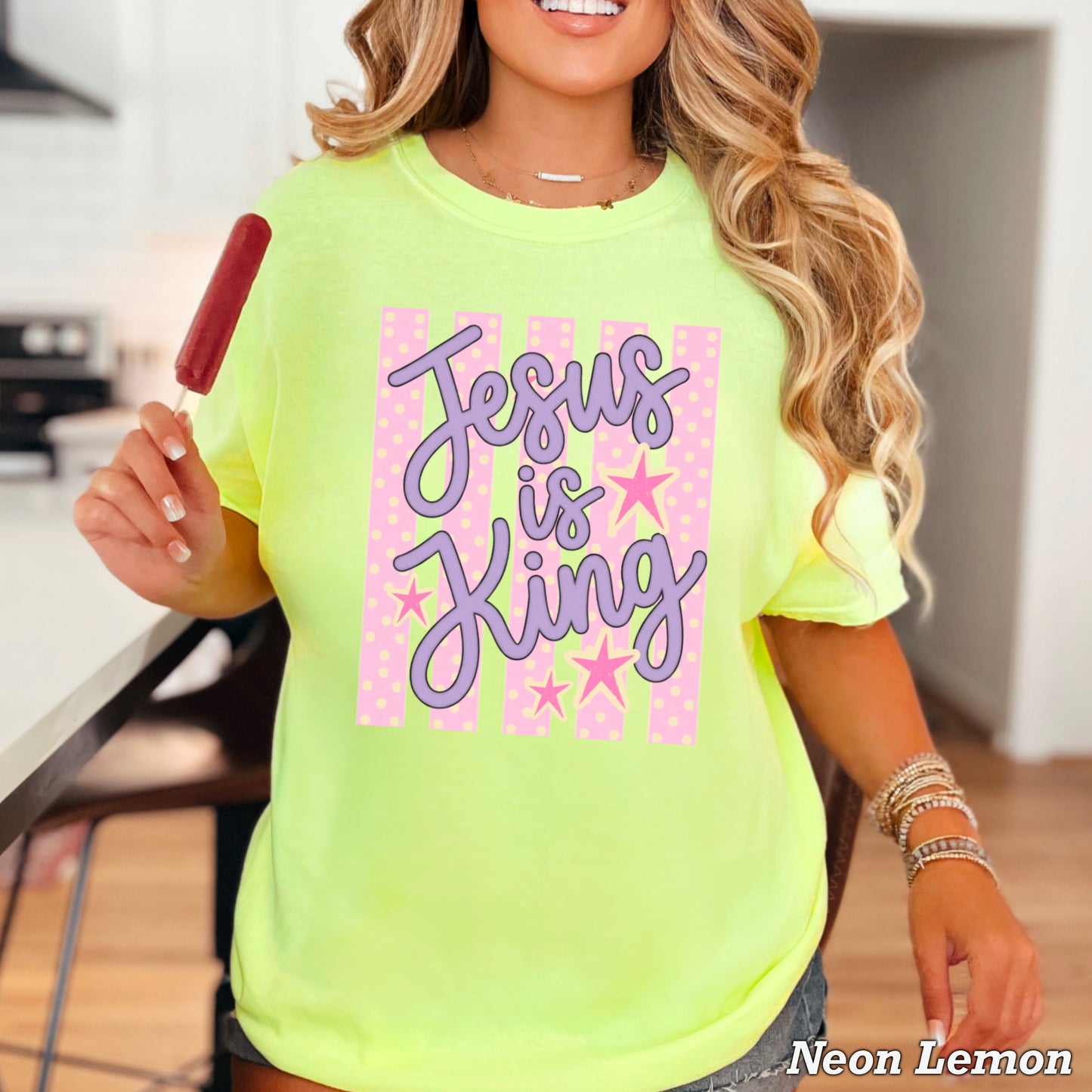 Jesus Is King Comfort Color Graphic Tee