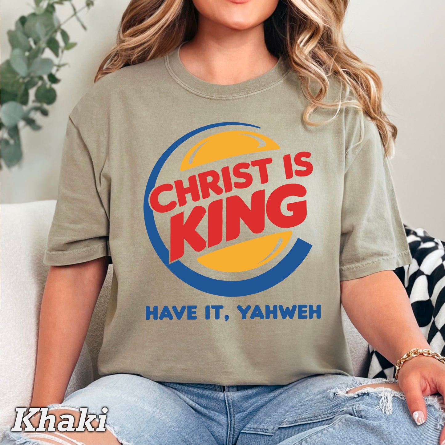 Christ Is King Christian Comfort Color Graphic Tee