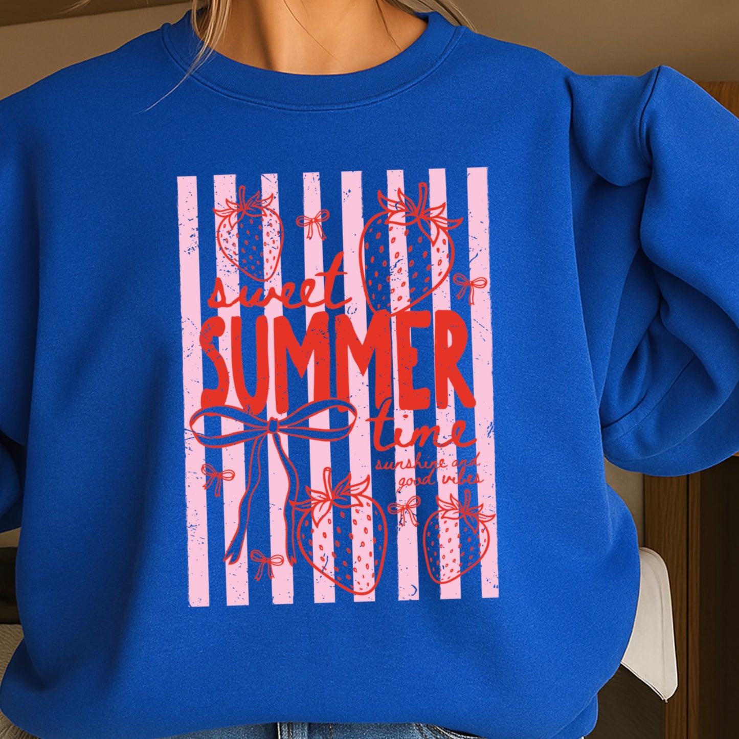 Sweet Summertime Strawberry Crewneck Sweatshirt