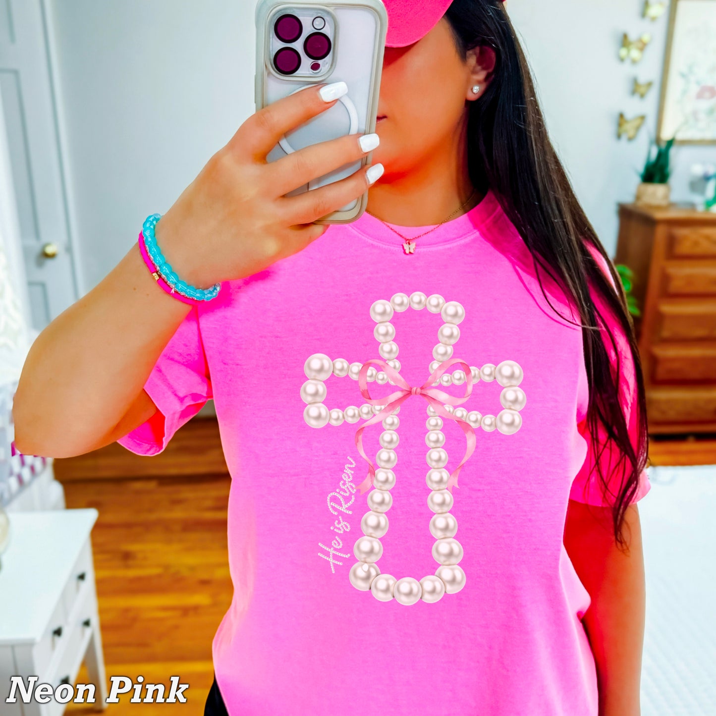 He Is Risen Easter Comfort Color Graphic Tee