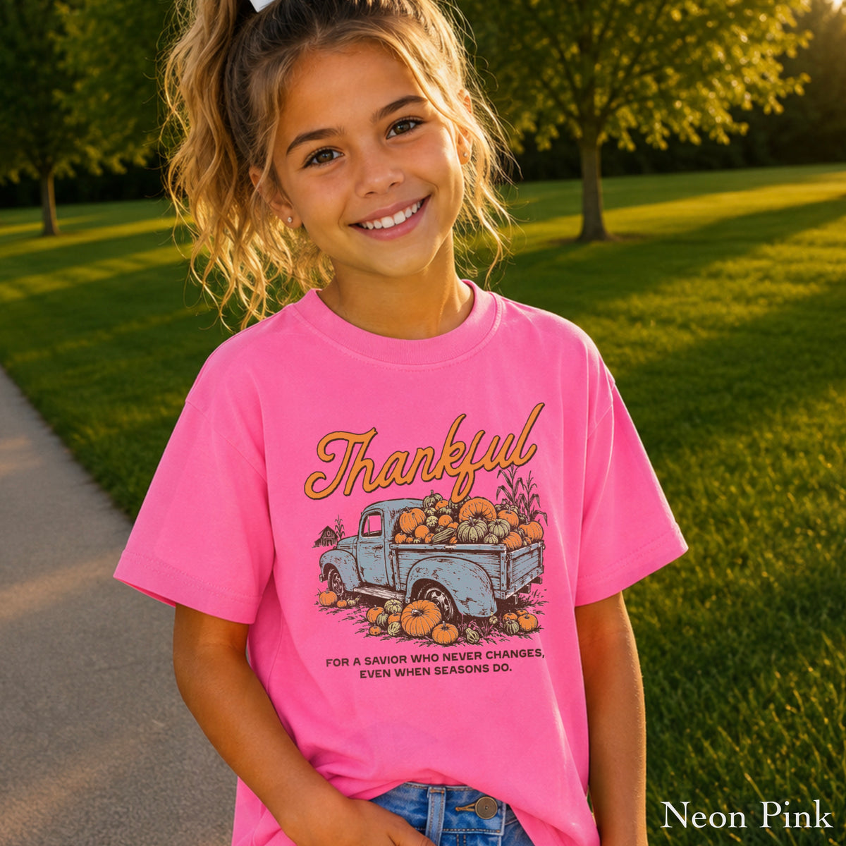 Thankful For A Savior Youth Comfort Color T-Shirt