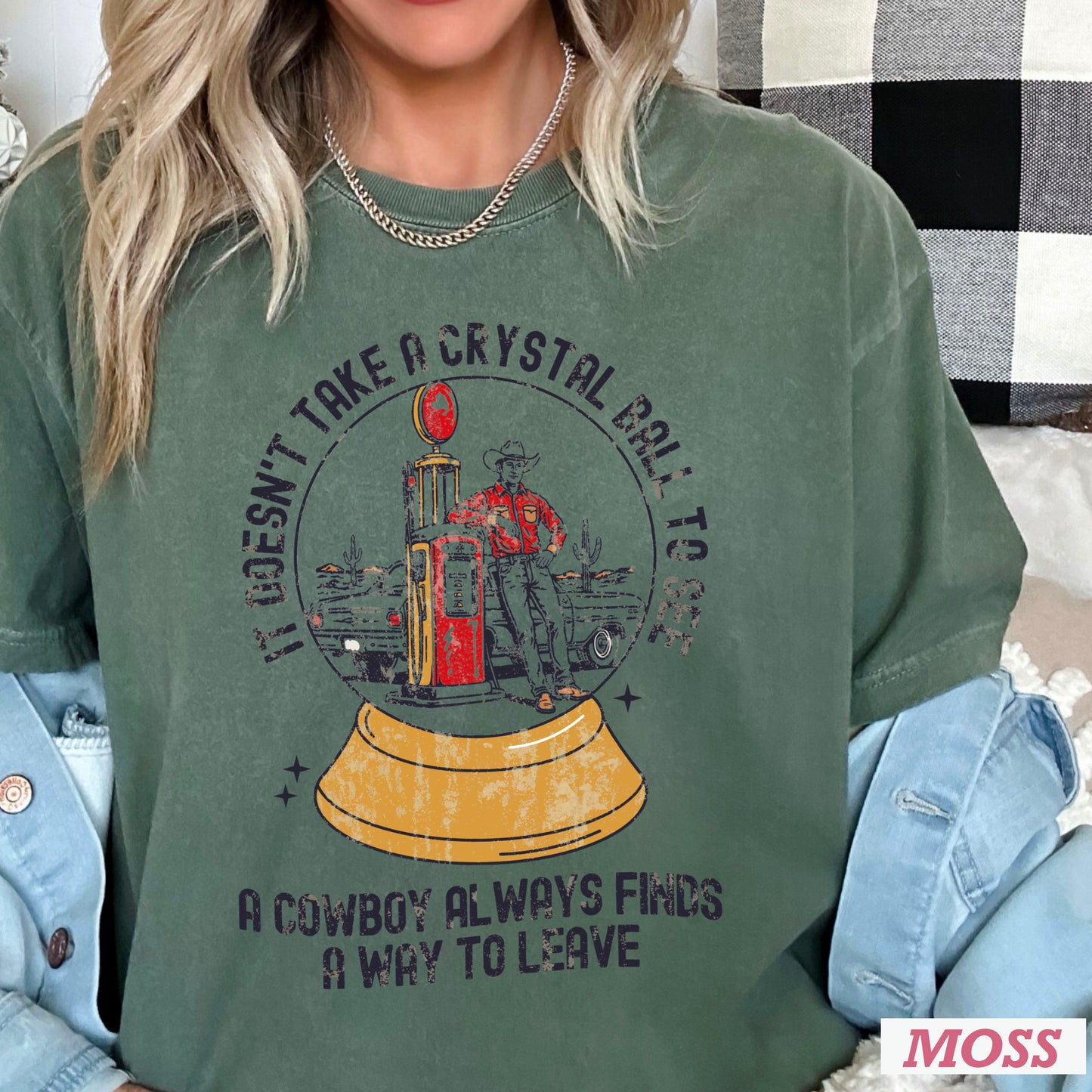 A Cowboy Finds A Way To Leave Western Comfort Color Graphic Tee