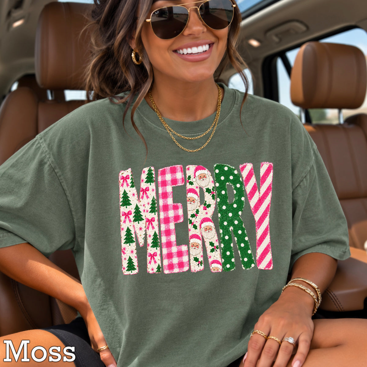 Merry Christmas Comfort Color Graphic Tee
