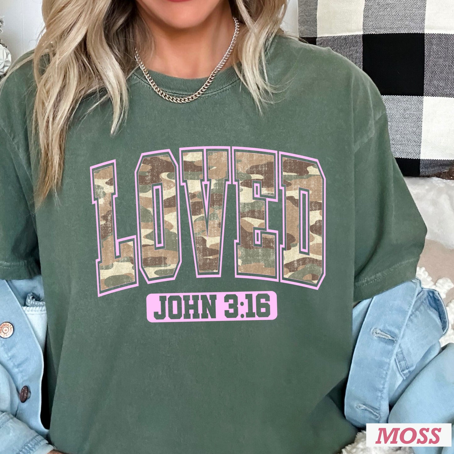 Camo John 3:16 Valentine’s Day Comfort Color Graphic Tee