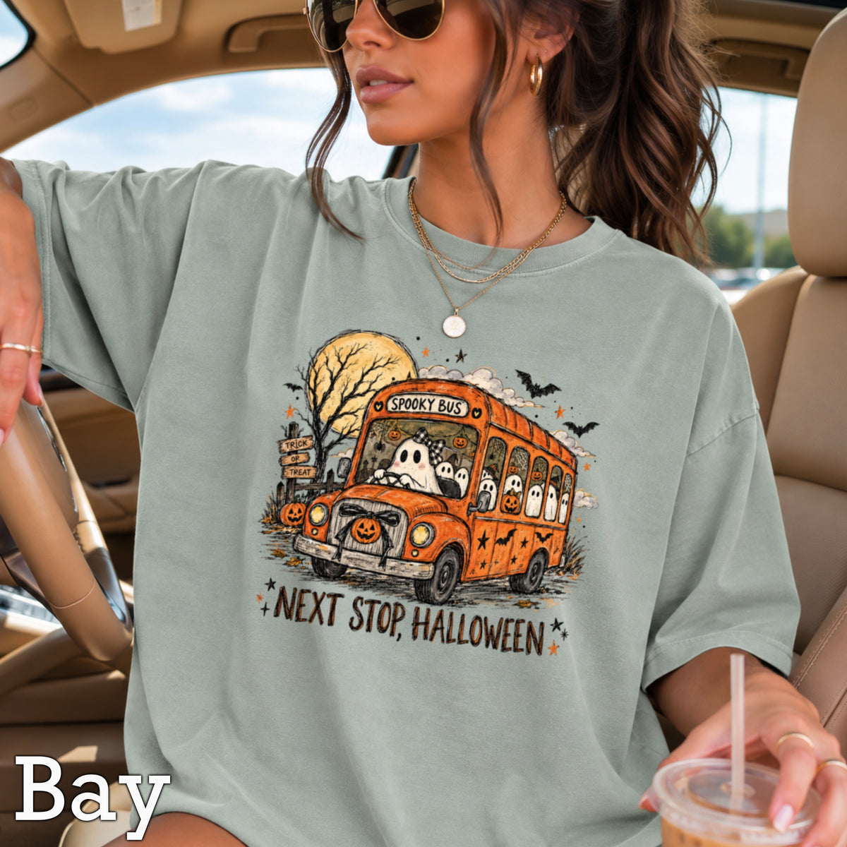 Next Stop Halloween Comfort Color Graphic Tee