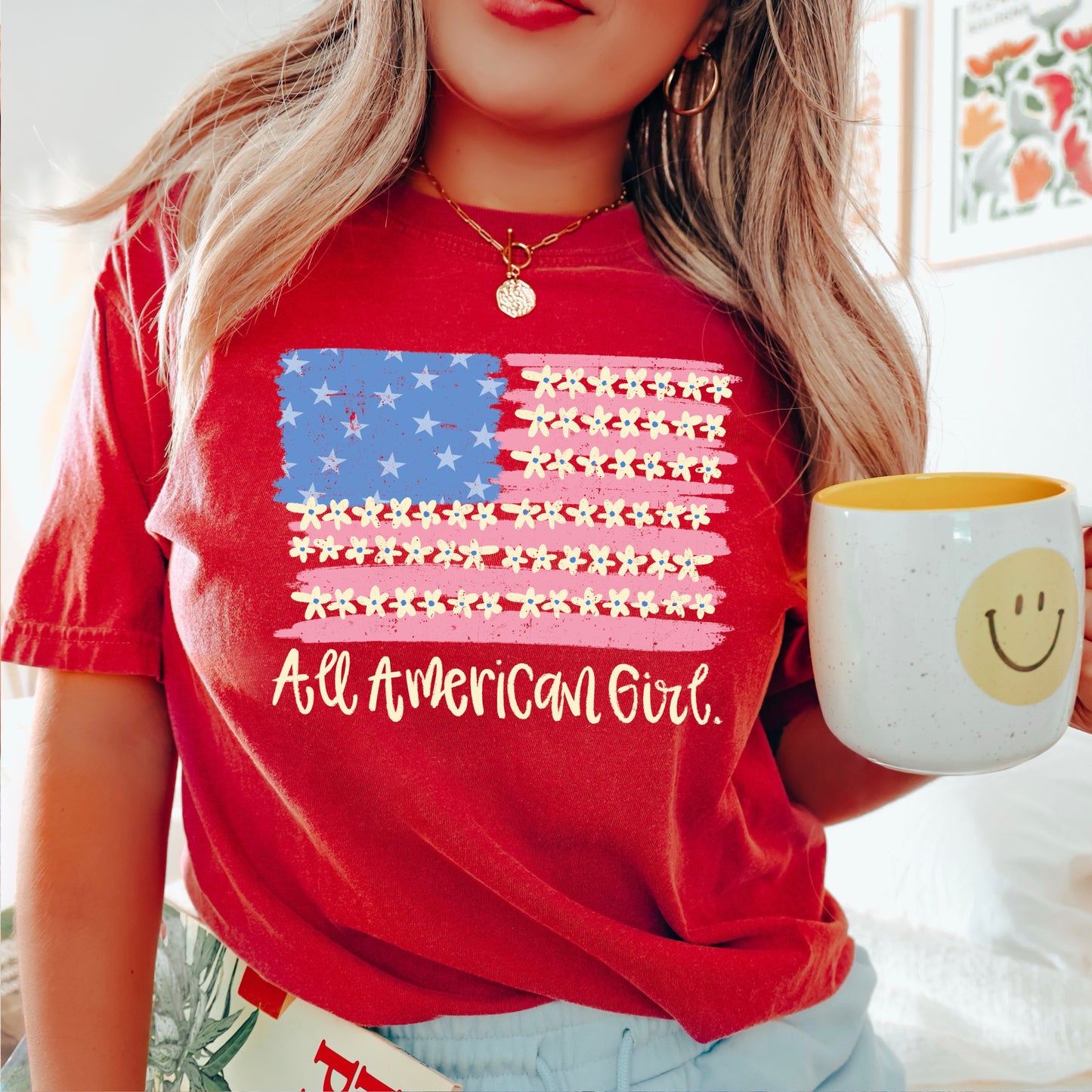 All American Girl Comfort Color Graphic Tee