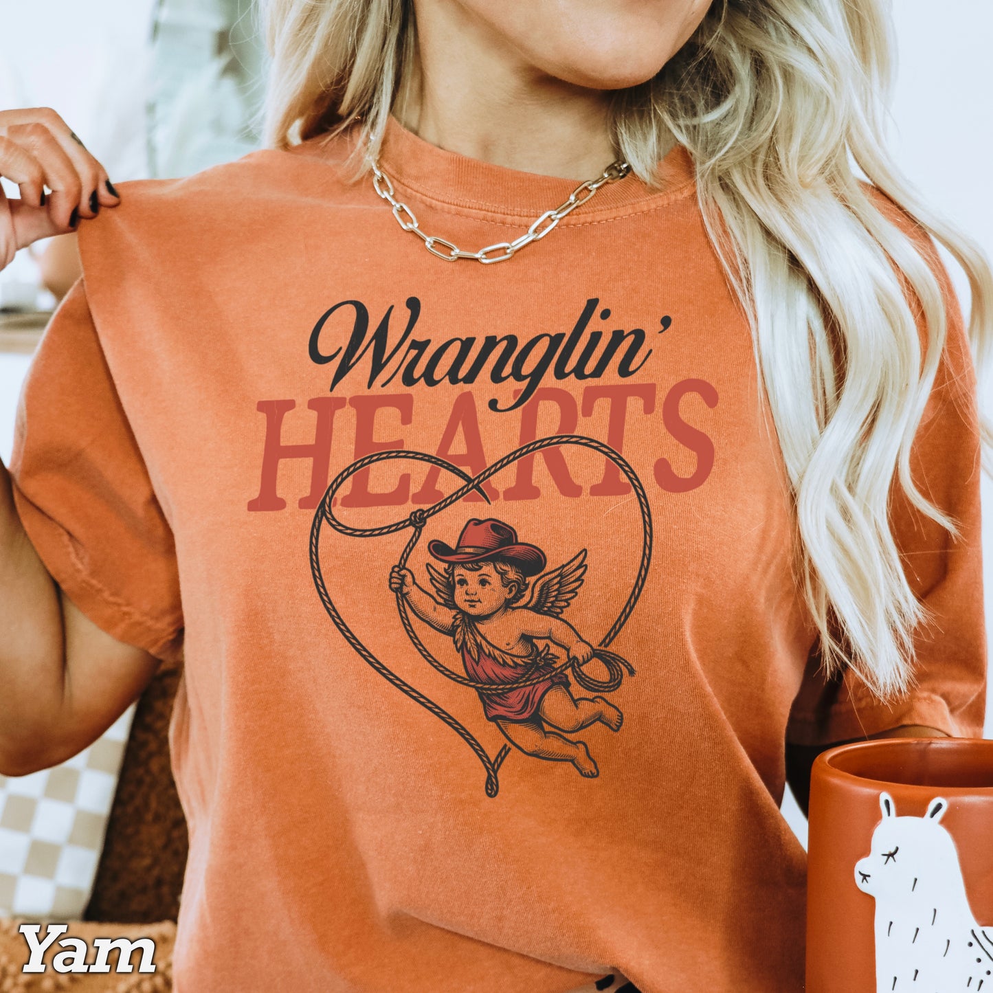 Wranglin Hearts Valentine’s Day Comfort Color Graphic Tee