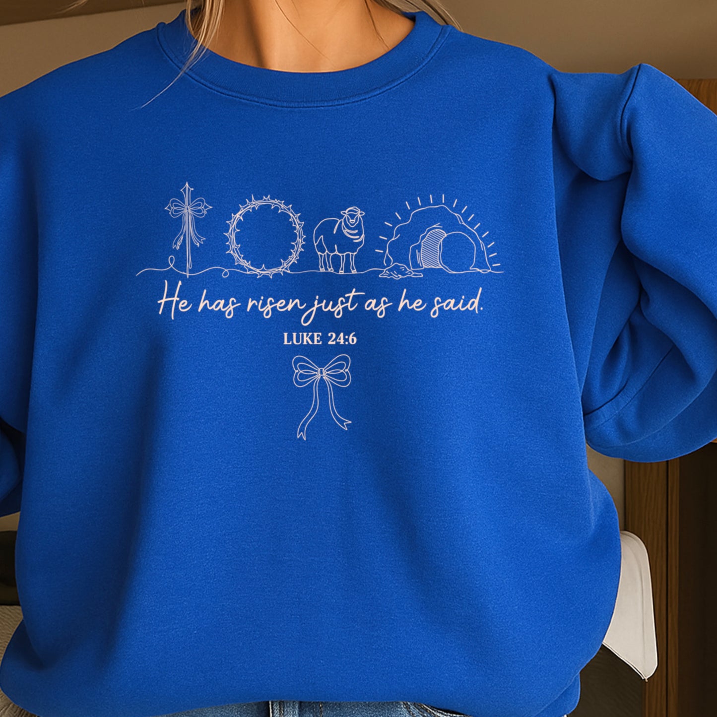 He Is Risen Easter Crewneck Sweatshirt