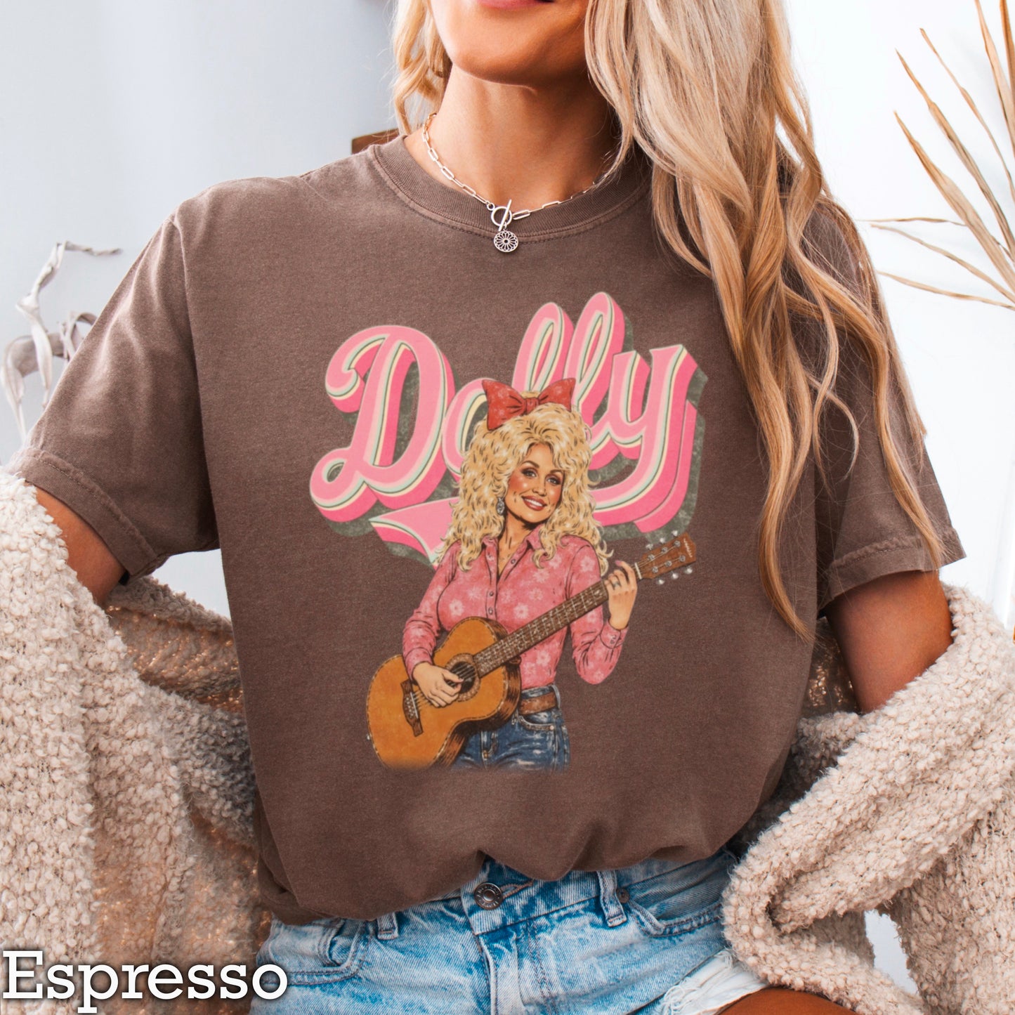 Pink Dolly Guitar Comfort Color Graphic Tee