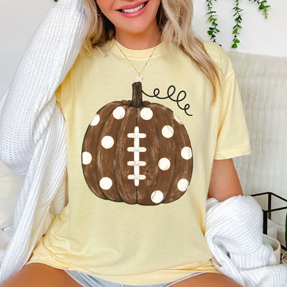 Pumpkin Football DTF Transfer