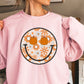 Floral  Face Pumpkin Crewneck Sweatshirt
