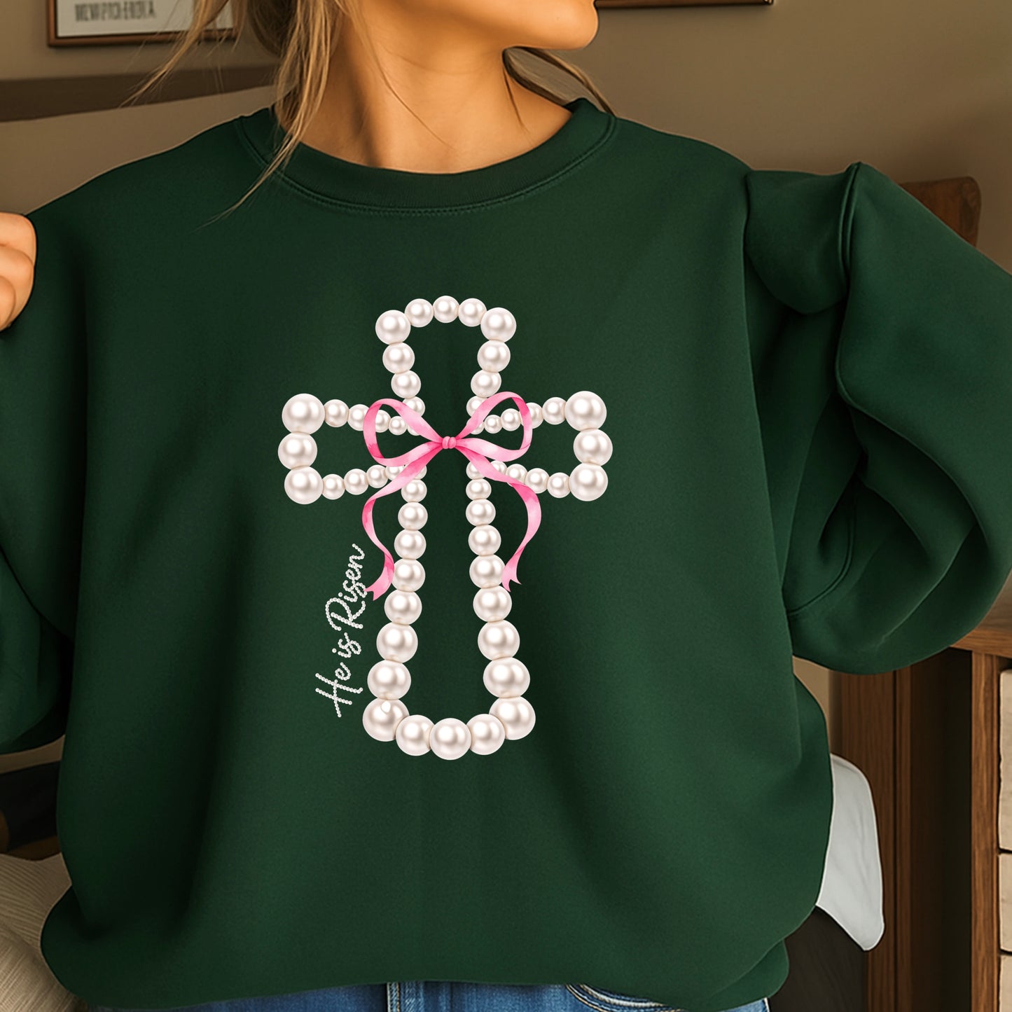 He Is Risen Easter Crewneck Sweatshirt
