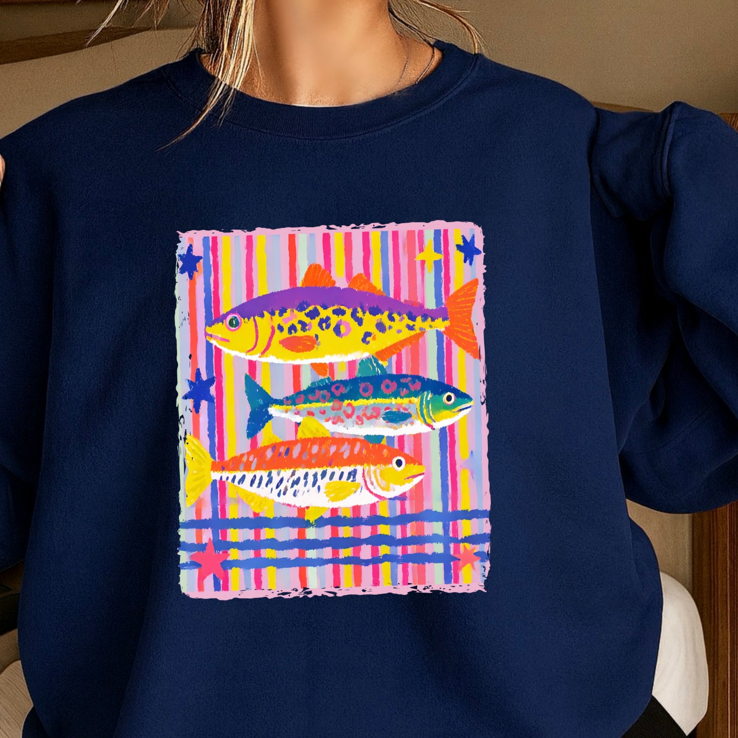 Preppy Fish Crewneck Sweatshirt
