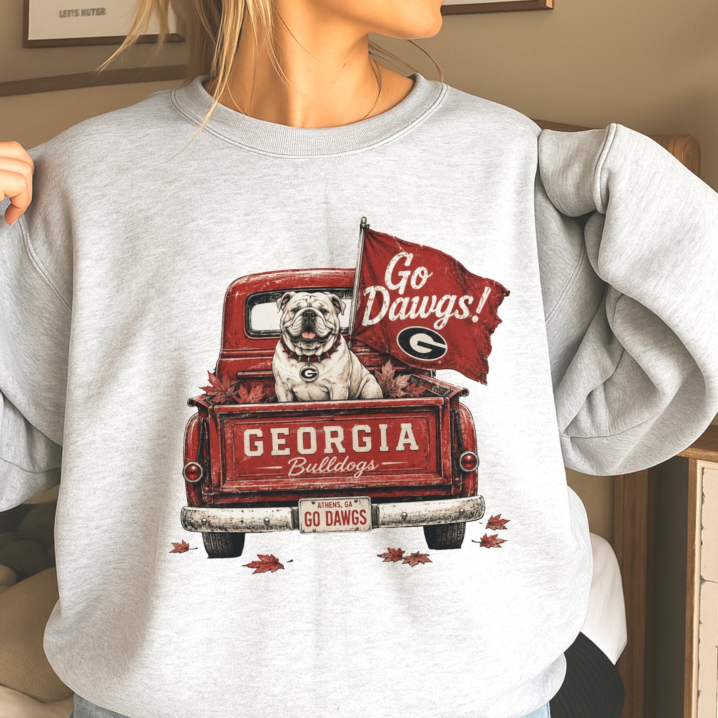 Red & Black Pickup Truck Crewneck Sweatshirt