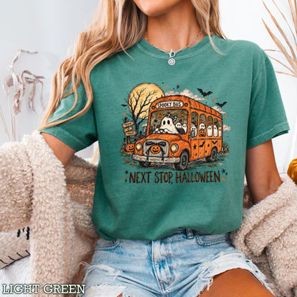 Next Stop Halloween Comfort Color Graphic Tee