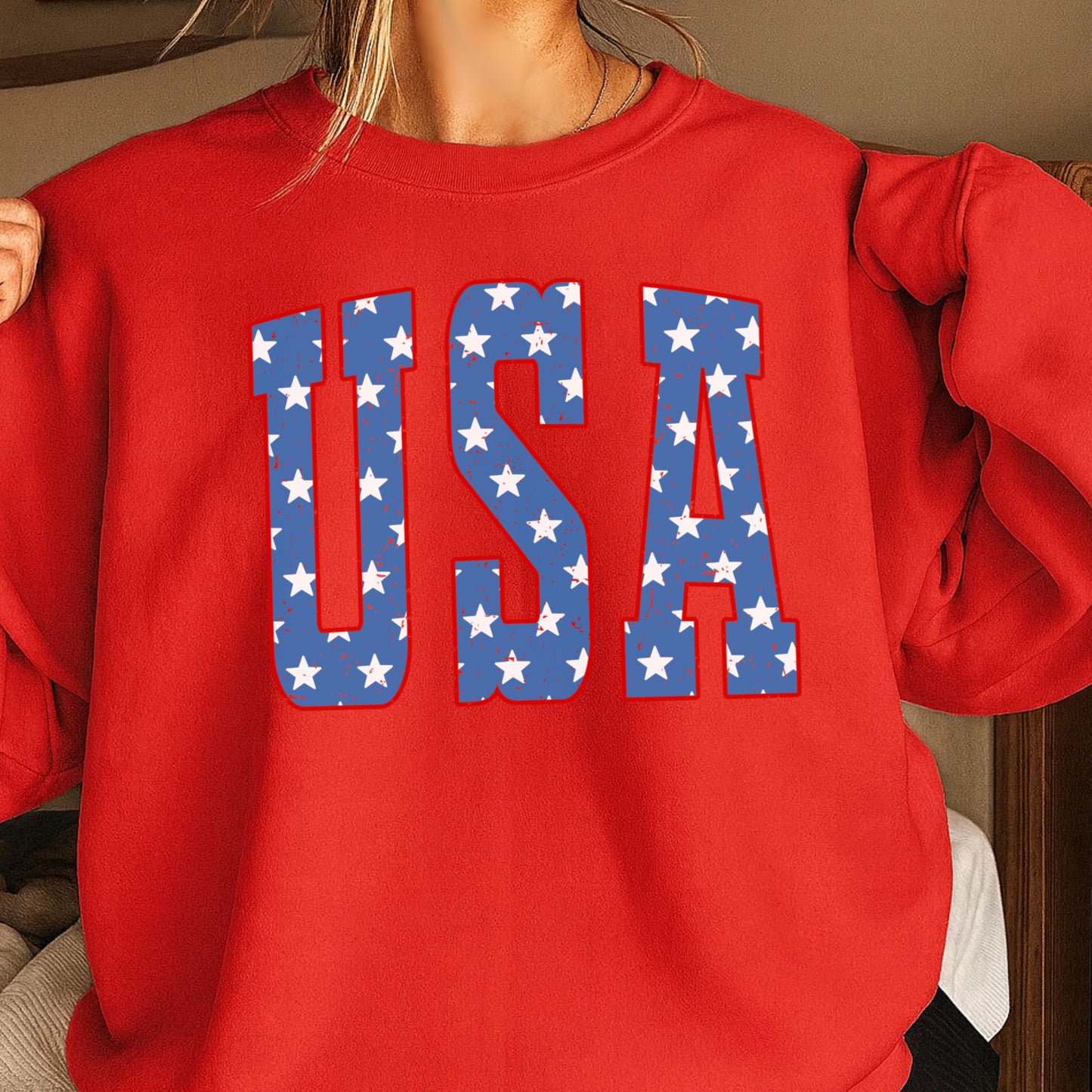 USA Patriotic Crewneck Sweatshirt